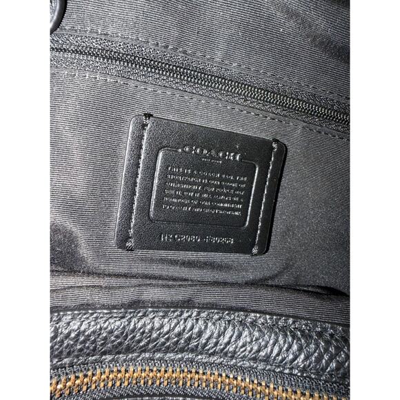 Coach Hallie Black Pebbled Leather Shoulder Bag F80268 - Picture 12 of 16